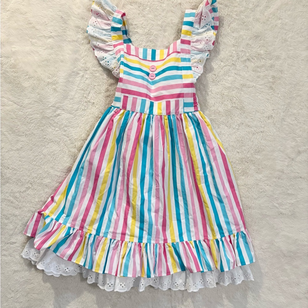 Eleanor Rose Multicolor Striped Kids Dress